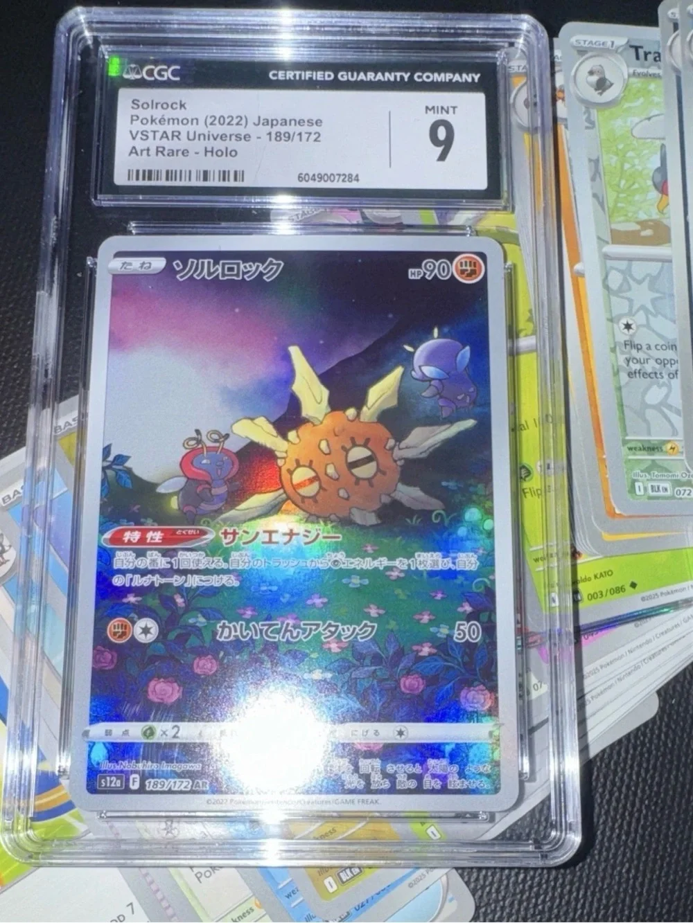 3 slabs and 500 bulk Assorted Pokemon including holo/ex. white flare black bolt